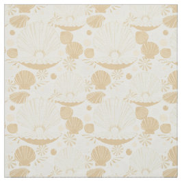 Tecido Padrão de conchas de ar leve em branco
