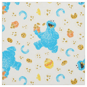 Tecido Padrão de Cookie Monster Crayon