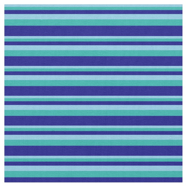 Tecido Padrão de cor azul-céu, verde-mar claro e azul (Detalhe)