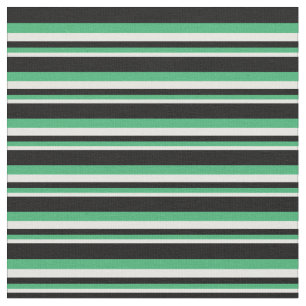 Tecido Padrão de cor branca, verde marinho e preto