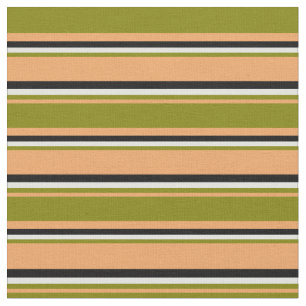 Tecido Padrão de cor castanho, verde, ciano claro e preto