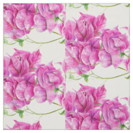 Tecido Padrão de cor d'água floral cor-de-rosa