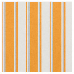 Tecido Padrão de cor laranja escuro, branco e Cinza
