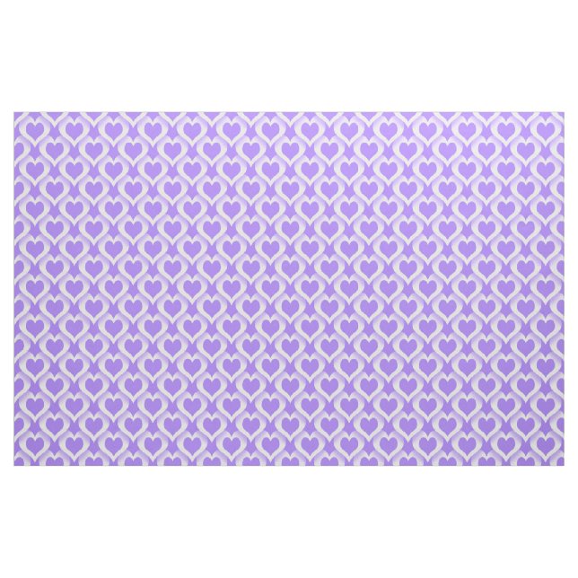 Tecido Padrão de Corações Brancos Roxos (Fat Quarter)