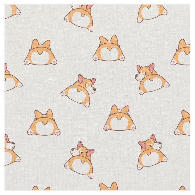 Tecido Padrão de Corgi Cute Behinds (Detalhe)