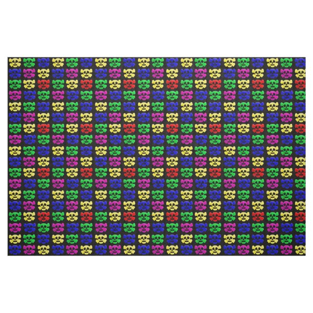 Tecido Padrão de crânios coloridos (Fat Quarter)