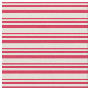 Tecido Padrão de Crimson & Beige Striped/Linked