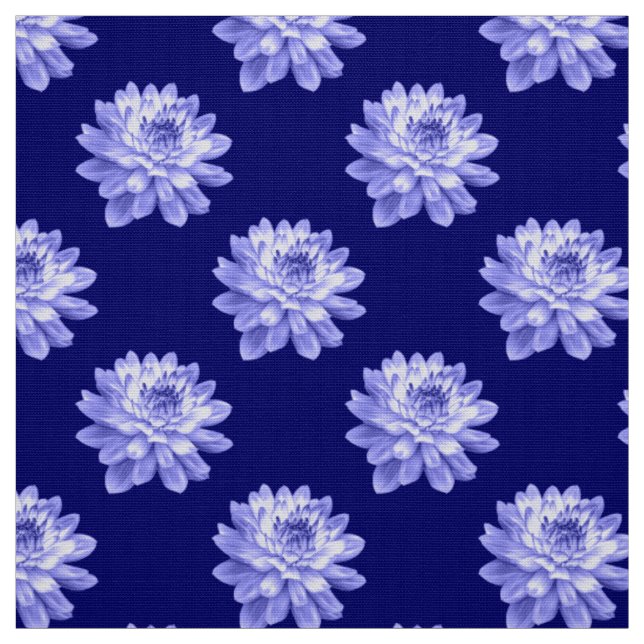 Tecido Padrão de crisântemo - Marinho profundo azul (Modelo)