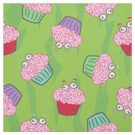 Tecido Padrão de Cupcake do Zombie Brains engraçado
