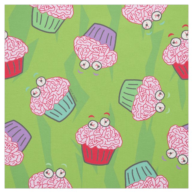 Tecido Padrão de Cupcake do Zombie Brains engraçado (Modelo)