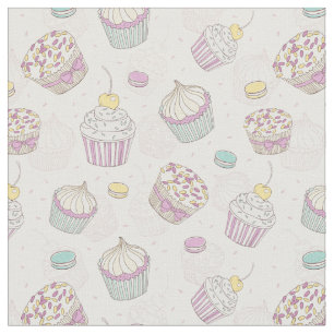 Tecido Padrão de Cupcake giro
