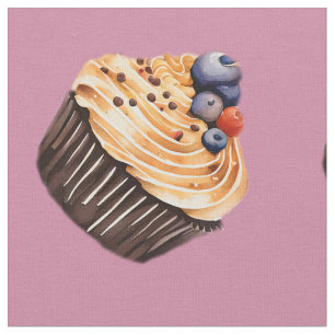 Tecido Padrão de Cupcakes Doce