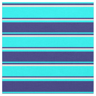 Tecido Padrão de Cyan, Midnight Blue e Mint Cream