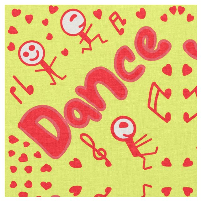 Tecido Padrão de dança amarelo (Detalhe)