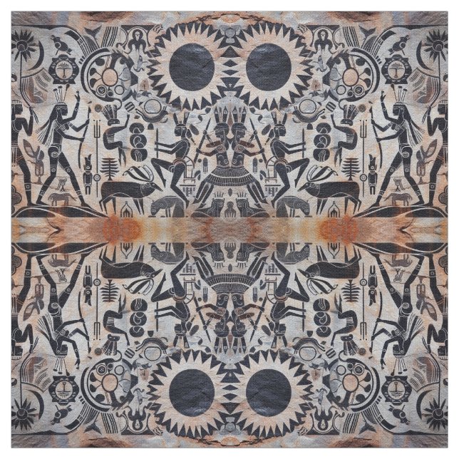 Tecido Padrão de Dançador de Kachina, Petroglicphs do Sud (Modelo)