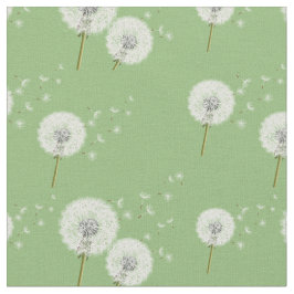 Tecido Padrão de Dandelion em Informações Verdes