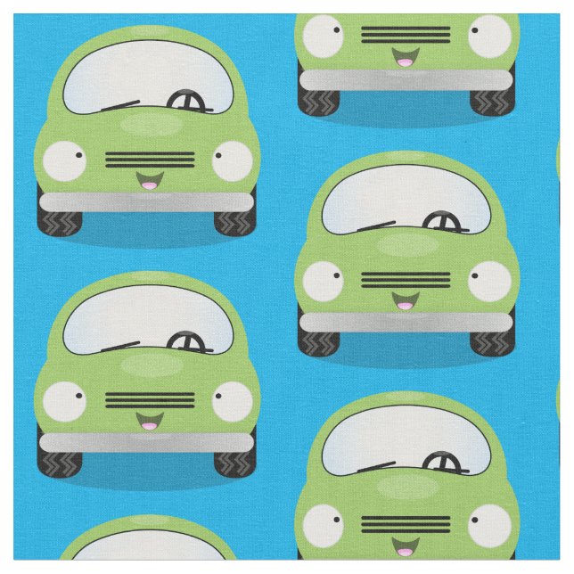 Tecido Padrão de desenho animado de carro fofo (Detalhe)
