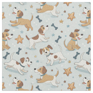 Tecido Padrão de desenho animado infantil - Cachorrinho b