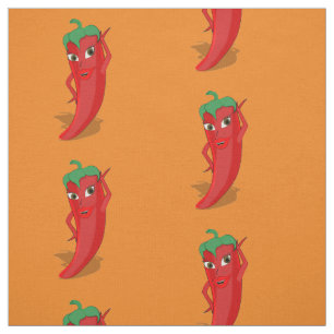 Tecido Padrão de Desenho de Diva de Pepper Vermelho