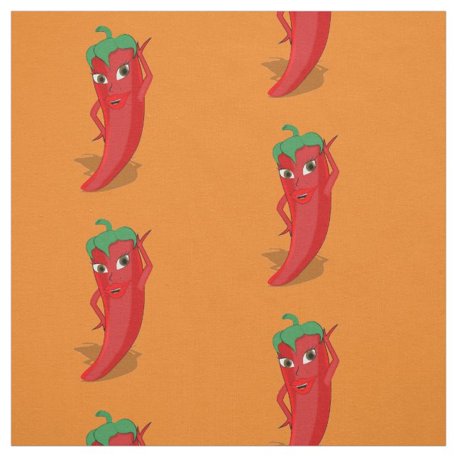 Tecido Padrão de Desenho do Pepper Vermelho Quente (Modelo)