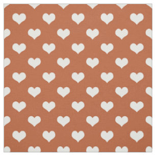Tecido Padrão de Design Coração de Amor Branco Marrom