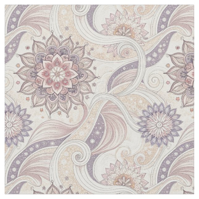 Tecido Padrão de Design Espiritual Mandala Floral Boho (Detalhe)