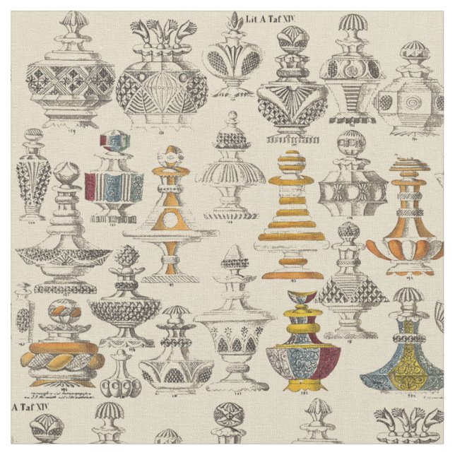 Tecido Padrão de Designs de Frasco 1828 (Detalhe)