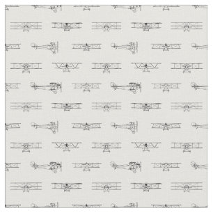 Tecido Padrão de Diagramas de Aviões de Vintage