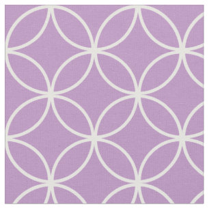 Tecido Padrão de Diamante do Círculo Branco Puro Lilac Mo