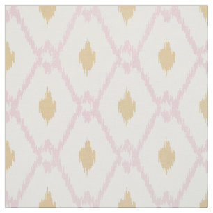 Tecido Padrão de diamante tribal de ikat cor-de-rosa