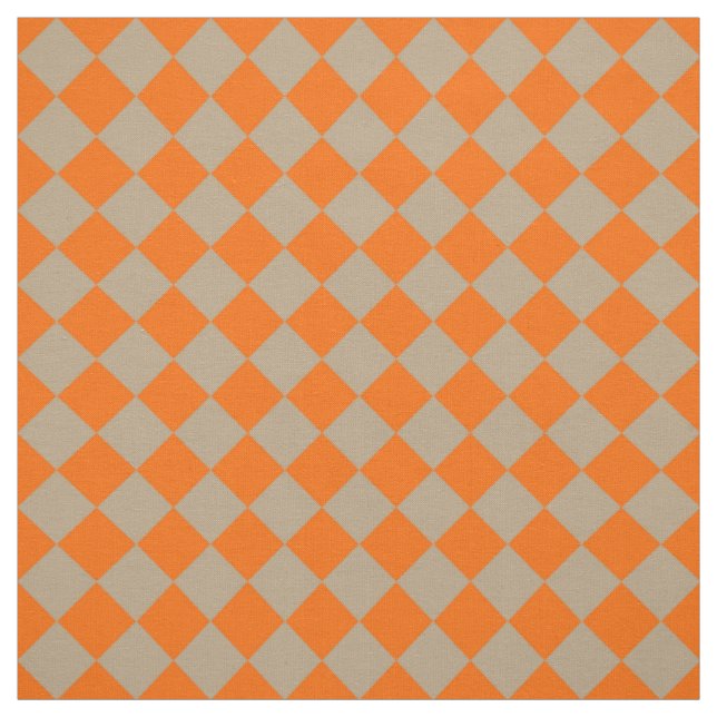 Tecido Padrão de Diamante Xadrez Bege Laranja (Modelo)