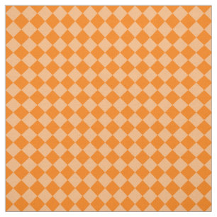 Tecido Padrão de Diamante Xadrez Laranja