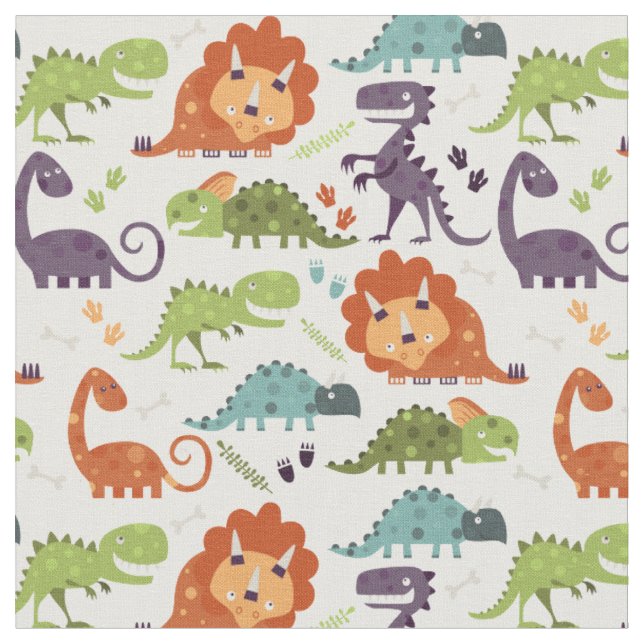 Tecido Padrão de Dinossauros Fofos para Meninos (Detalhe)