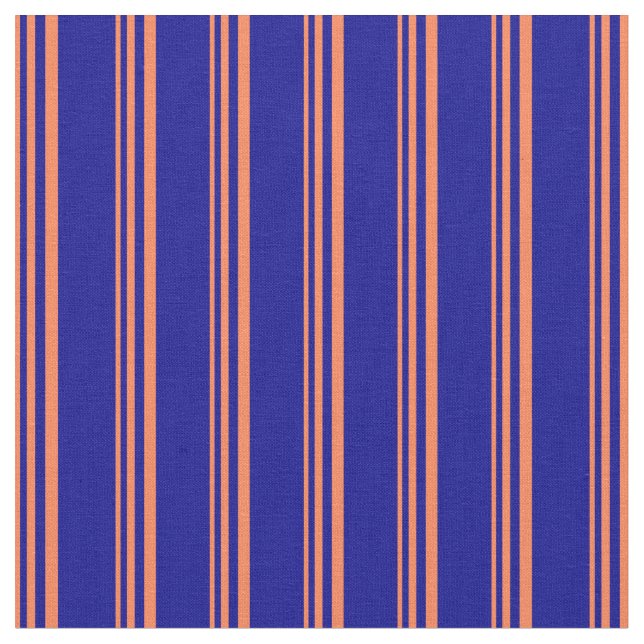 Tecido Padrão de distribuição colorida azul escura e cora (Detalhe)