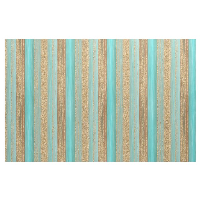 Tecido Padrão de Douradas Listras da Turquesa Moderna (Fat Quarter)