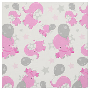 Tecido Padrão De Elefantes Rosa, Elefantes Cutes, Estrela