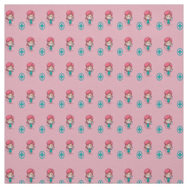 Tecido Padrão de enfermeiro em rosa (Modelo)