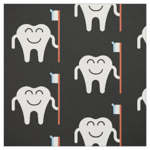 Tecido Padrão de escova de dentes bonitos