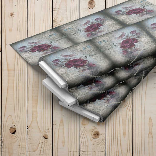 Tecido Padrão de Espelho Rosa de Ephemera vitoriano (Criador carregado)