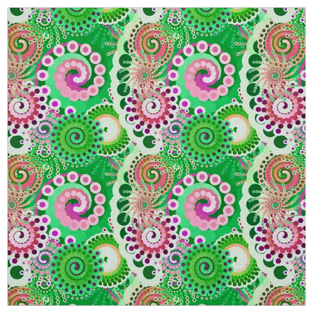 Tecido Padrão de espiral frontal, verde, rosa, multifunci (Modelo)