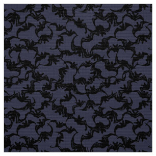 Tecido Padrão de Estêncil Japonês Vintage de Morcegos Voa