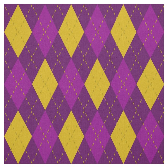 Tecido Padrão de Estilo Amarelo Roxo e Dourado (Modelo)