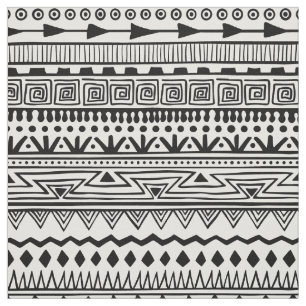 Tecido Padrão de estilo Aztec padrão preto branco