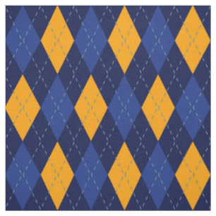 Tecido Padrão de Estilo Azul e Amarelo Dourado do Marinh