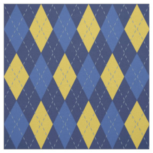 Tecido Padrão de Estilo Azul e Amarelo Dourado do Marinh