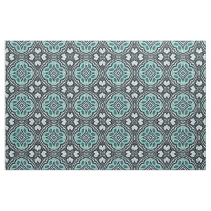 Tecido Padrão de Estilo Batik Bali Azul Turquesa Água