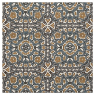 Tecido Padrão de Estilo Batik Bali Azul Verde Marrom Taup