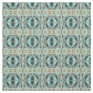 Tecido Padrão de Estilo Batik Bali Verde Turquesa Marrom