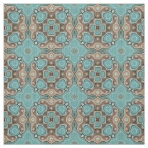 Tecido Padrão de Estilo Batik Bali Verde Turquesa Marrom