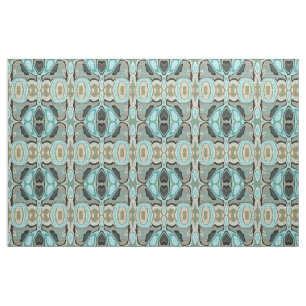 Tecido Padrão de Estilo Batik Bali Verde Turquesa Marrom